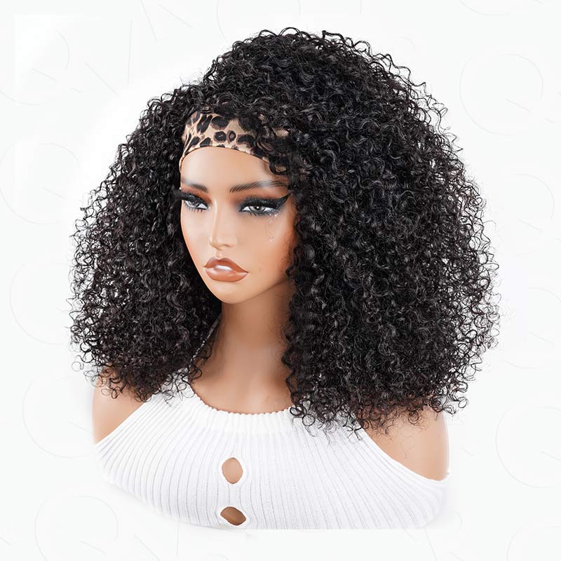 QVR Glueless Half Wig 3 In 1 Twist Curly Human Hair Protective Hairstyle