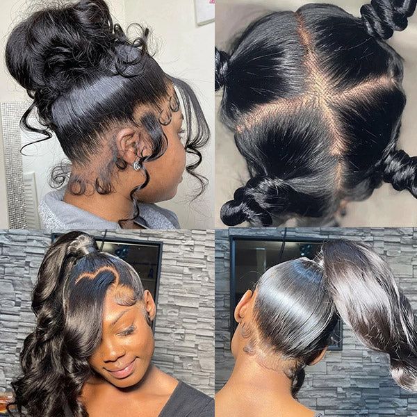 QVR Brazilian Body Wave Full Lace Wig Handmade Natural Black Human Hair Knotless Wigs