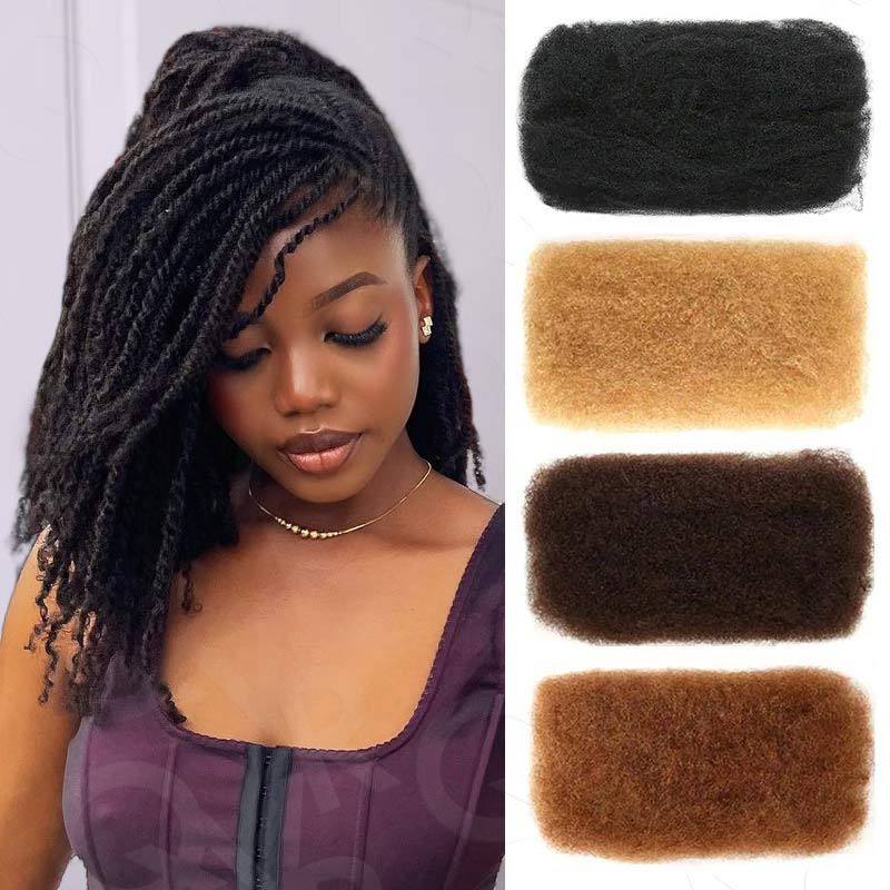 50% OFF|Natural Black Afro Kinky Bulk Human Hair