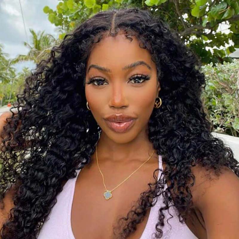VIP Exclusive|Curly Edge Deep Wave 13x4 HD Transparent Lace Front Wigs With Realistic Hairline