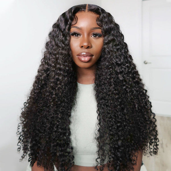QVR Glueless 5x5 HD Lace Closure Curly Human Hair HD Wig Undetectable Lace