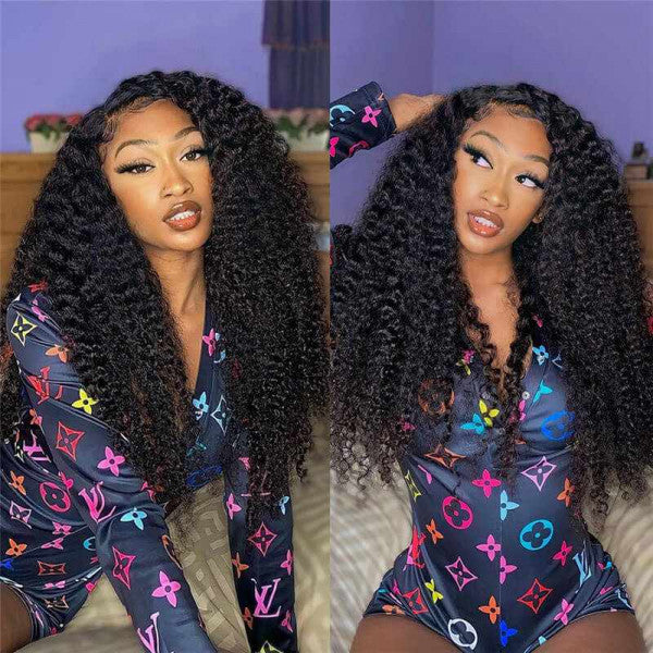 QVR Glueless 5x5 HD Lace Closure Curly Human Hair HD Wig Undetectable Lace