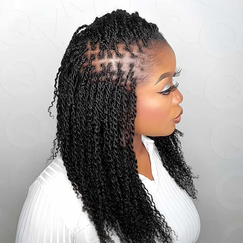 QVR Natural Black Afro kinky Bulk Hair Extensions For Braiding Dreadlock Human Hair